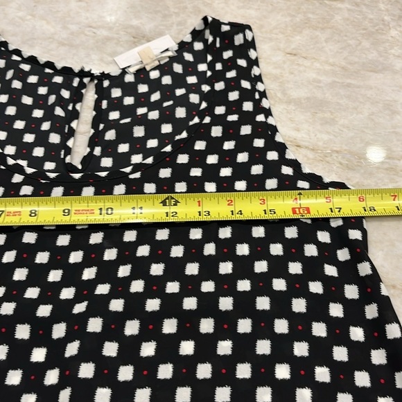 NEW Pleione | Sleeveless Tunic Blouse | Black & White with Red Accents | Small - Picture 6 of 12